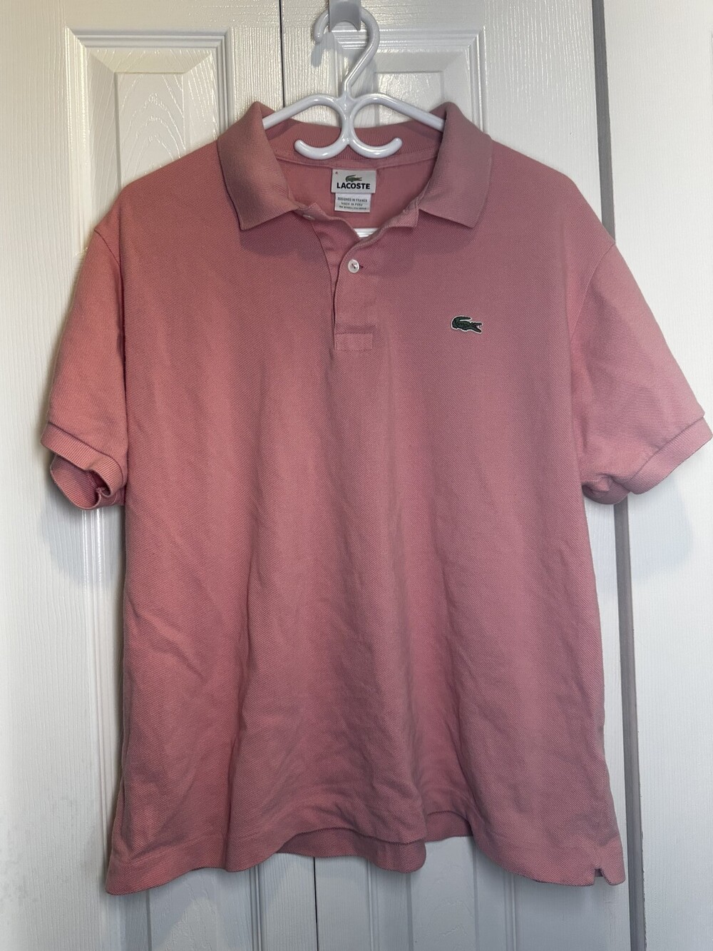 Lacoste Classic Piqué Polo Shirt in Dusty Pink - Men's Large #126